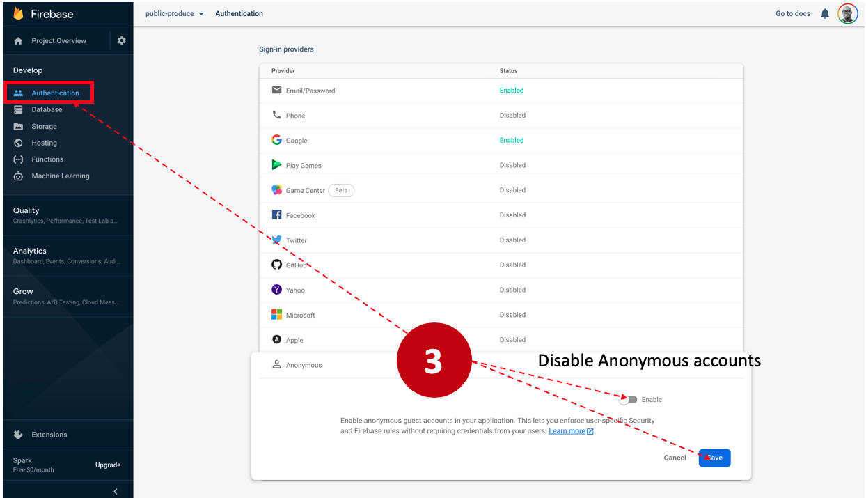 Firebase auth step 3