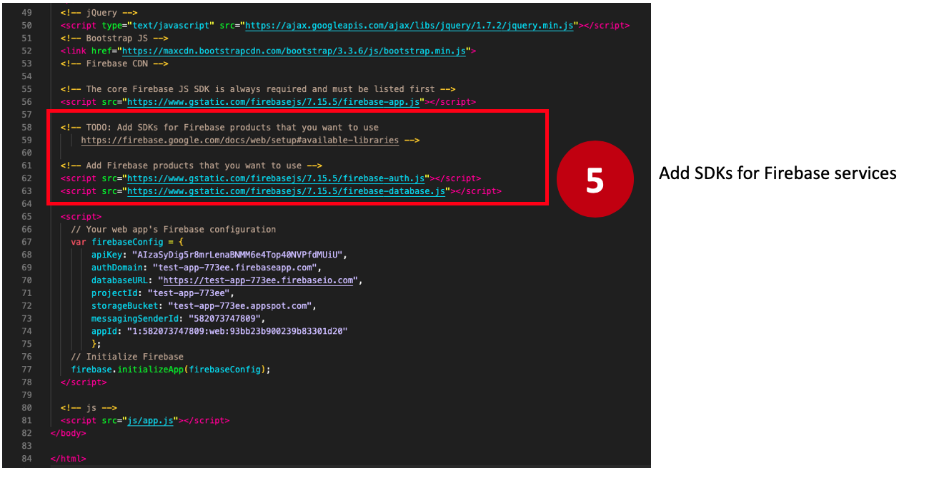 Firebase step 5