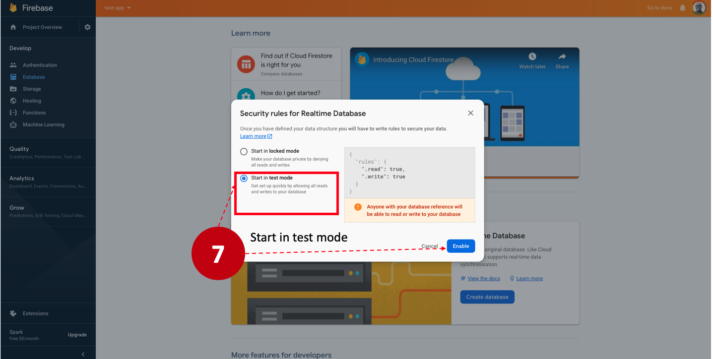 Firebase step 7-b