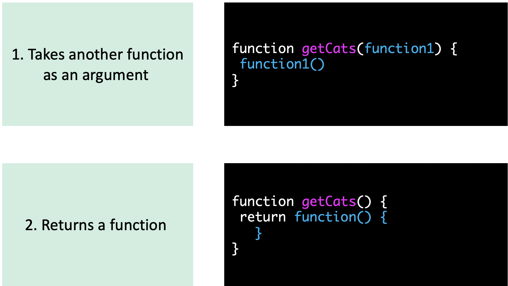 Higher order functions