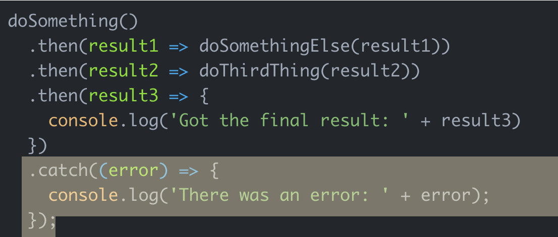 Promises error handling